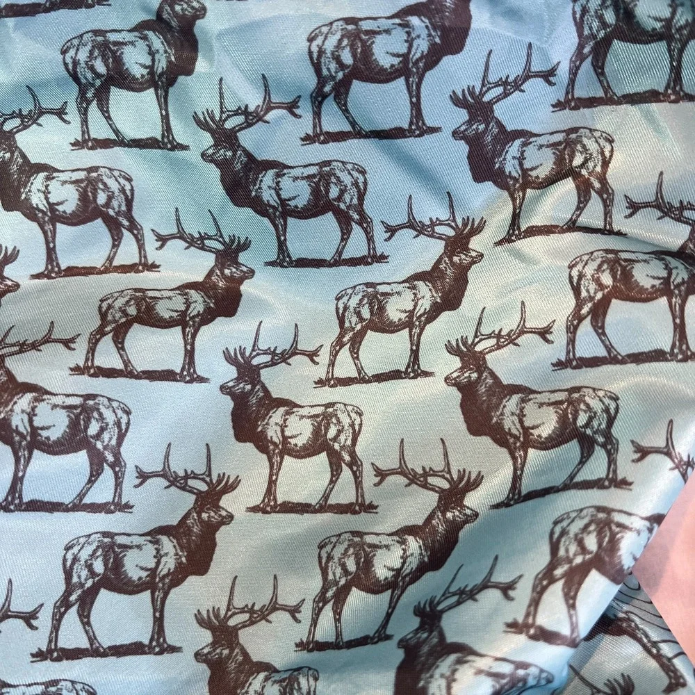 McGovern & Co Redwood National State Park Drawstring Bag Blue Elk Print Sackpack